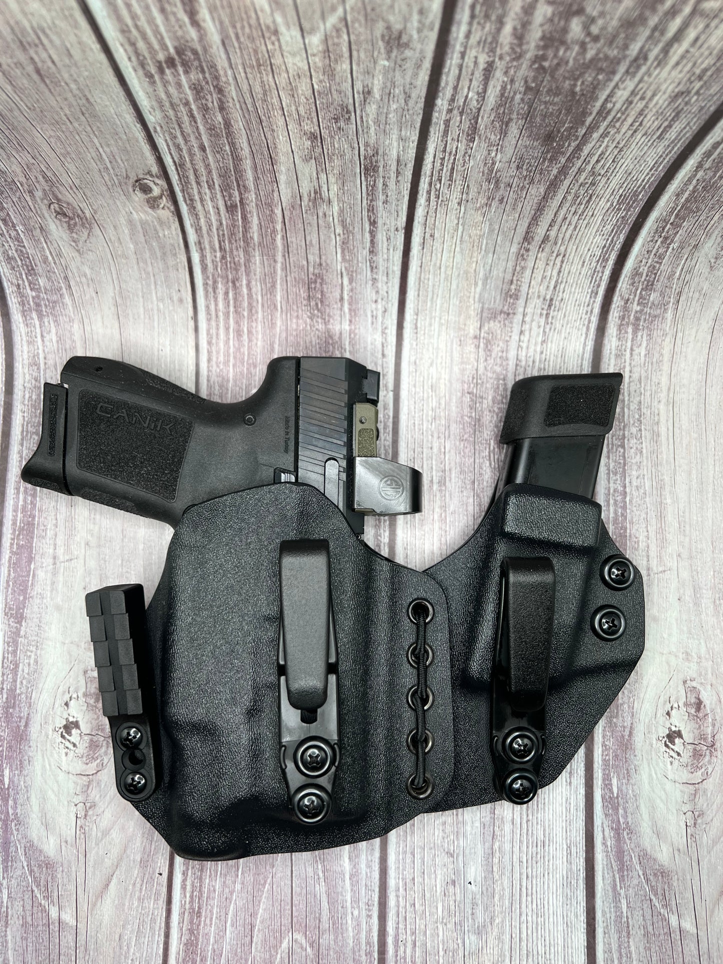 Light Bearing AIWB Holster for Canik METE MC9 Pistol. Appendix Inside the Waistband