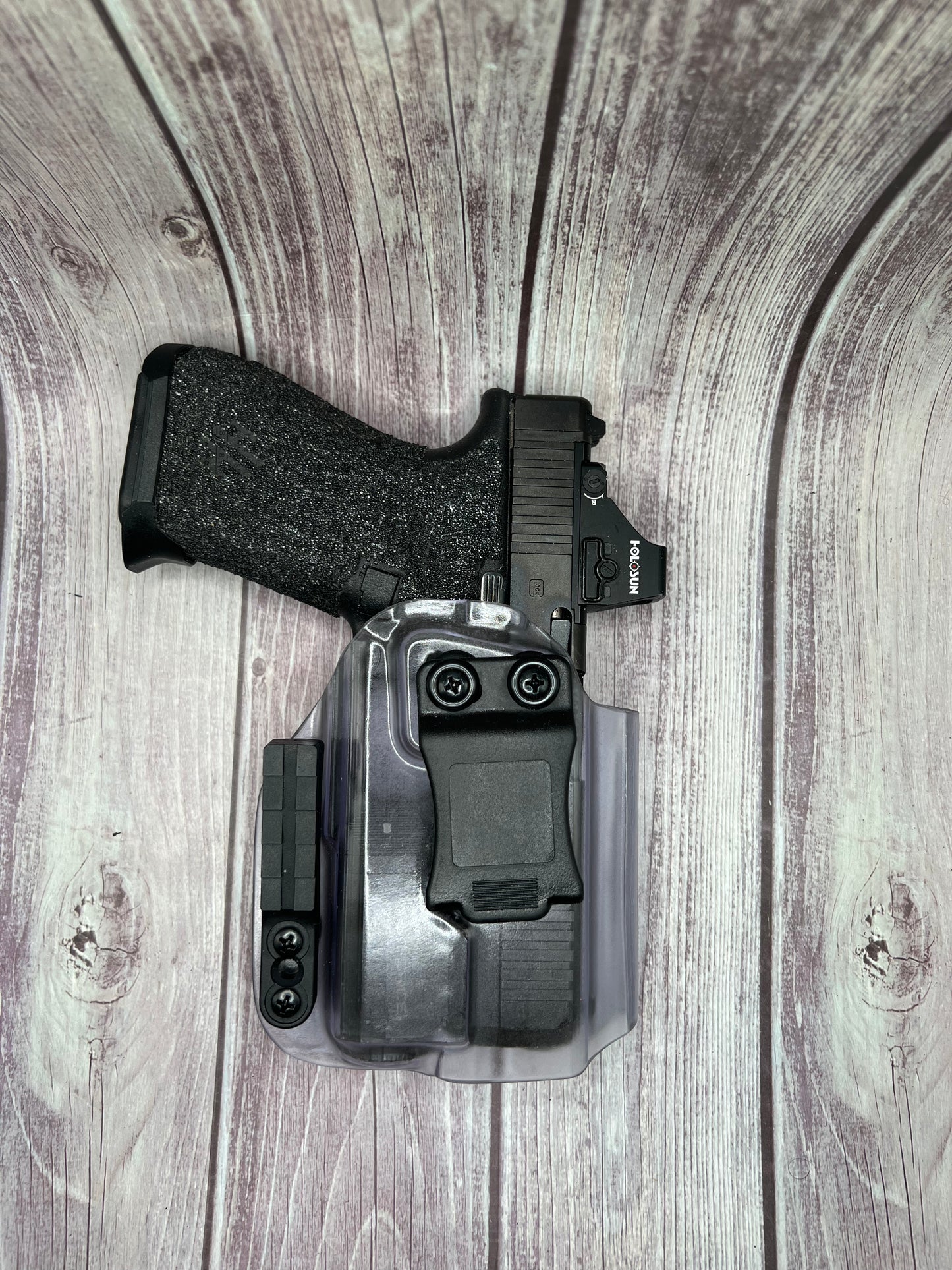 Light Bearing IWB Holster for Glock 19/19X/45 Pistol.