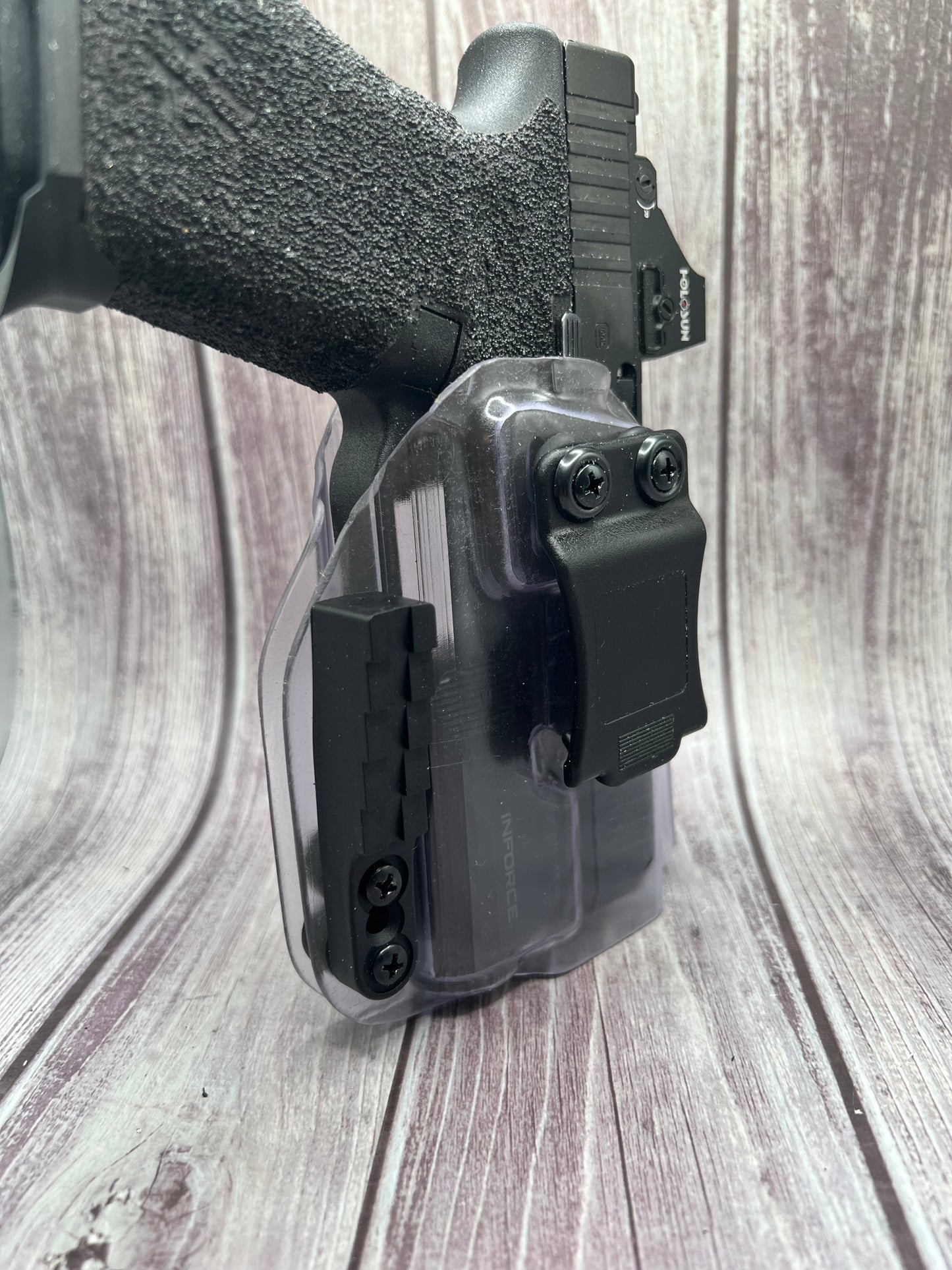 Light Bearing IWB Holster for Glock 19/19X/45 Pistol.