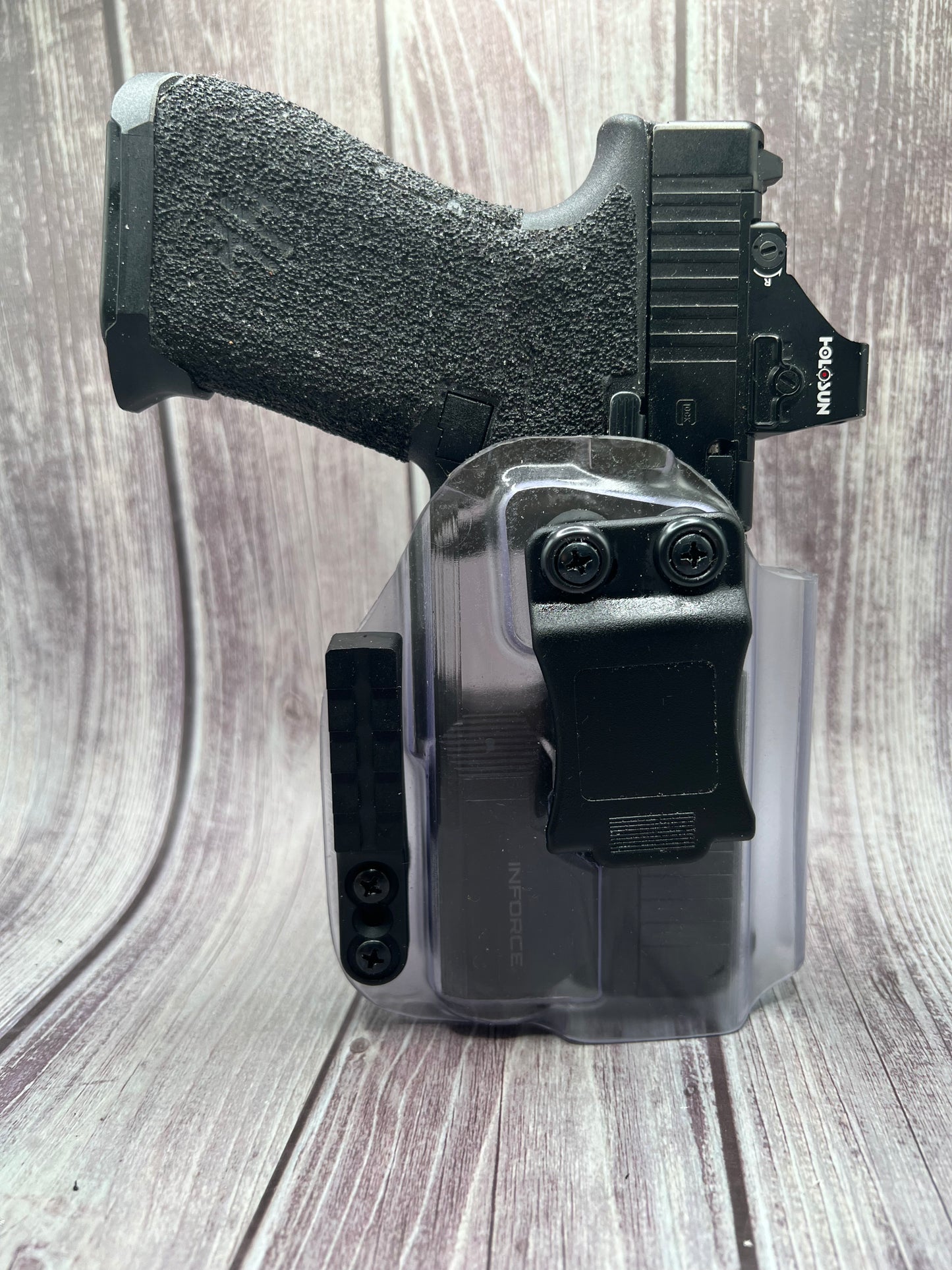 Light Bearing IWB Holster for Glock 19/19X/45 Pistol.